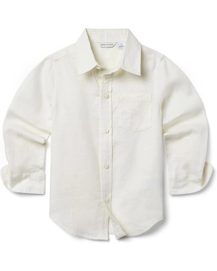 Janie and Jack Linen Roll Up Shirt (Toddler/Little Kid/Big Kid) | Shirts & Tops 1 Janie and Jack Linen Roll Up Shirt (Toddler/Little Kid/Big Kid) | Shirts & Tops