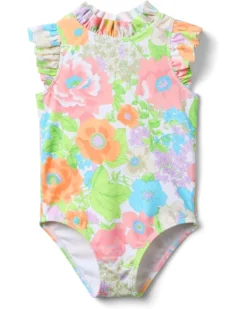 Janie and Jack Ruffle Neck One-Piece Swim (toddler/Little Kid/Big Kid) | Swimwear