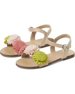 Janie and Jack Straw Flowered Sandal (Toddler/Little Kid/Big Kid) | Sandals