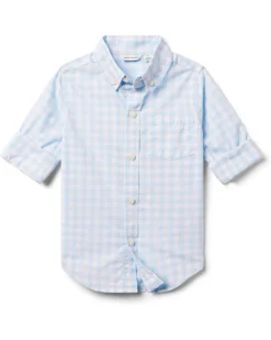 Janie and Jack Gingham Roll Up Shirt (Toddler/Little Kids/Big Kids) | Shirts & Tops