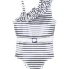 Janie and Jack Girls Stripe Onepiece (Toddler/Little Kid/Big Kid) | Swimwear