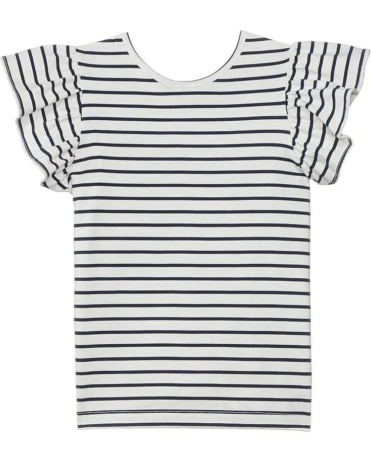Janie and Jack Navy Stripe Ruffle Top (Toddler/Little Kid/Big Kid) | Shirts & Tops 1 Janie and Jack Navy Stripe Ruffle Top (Toddler/Little Kid/Big Kid) | Shirts & Tops