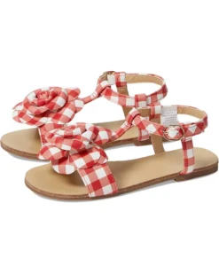 Janie and Jack Gingham Flower Sandal (Toddler/Little Kid/Big Kid) | Sandals