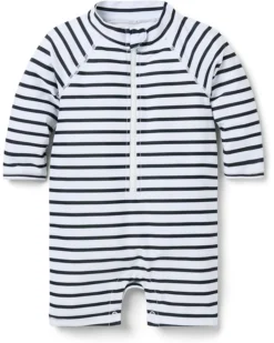Janie and Jack Baby Striped One Piece Rashguard Swim (Infant) | Swimwear
