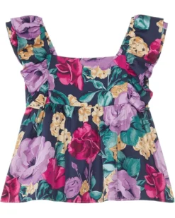 Janie and Jack Bold Floral Blouse (Toddler/Little Kid/Big Kid) | Shirts & Tops