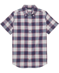 Janie and Jack Madras Plaid Button-Up Top (Toddler/Little Kid/Big Kid) | Shirts & Tops