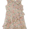 Janie and Jack Tan Floral Dress (Toddler/Little Kids/Big Kids) | Dresses