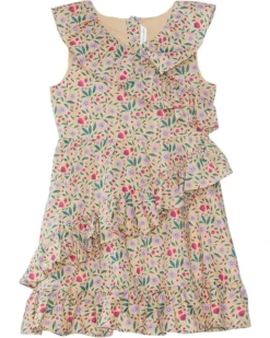 Janie and Jack Tan Floral Dress (Toddler/Little Kids/Big Kids) | Dresses
