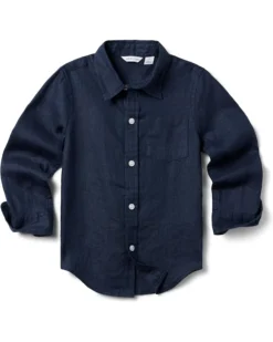 Janie and Jack Linen Roll Up Shirt (Toddler/Little Kid/Big Kid) | Shirts & Tops
