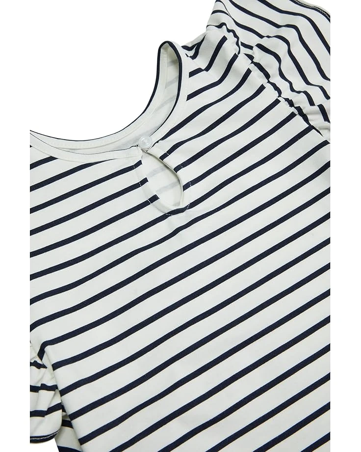 Janie and Jack Navy Stripe Ruffle Top (Toddler/Little Kid/Big Kid) | Shirts & Tops 2 Janie and Jack Navy Stripe Ruffle Top (Toddler/Little Kid/Big Kid) | Shirts & Tops - Image 2