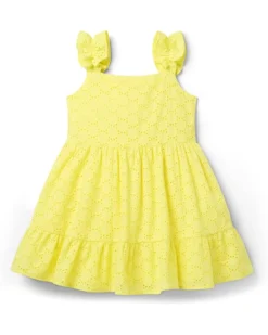Janie and Jack Girls Eyelet Dress (Toddler/Little Kid/Big Kid) | Dresses