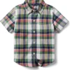 Janie and Jack Boys Madras Plaid Top (Toddler/Little Kid/Big Kid) | Shirts & Tops