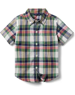 Janie and Jack Boys Madras Plaid Top (Toddler/Little Kid/Big Kid) | Shirts & Tops