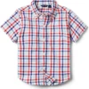 Janie and Jack Plaid Button Up Shirt (Toddler/Little Kids/Big Kids) | Shirts & Tops