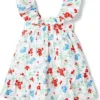 Janie and Jack Flutter Sleeve Floral Dress (Toddler/Little Kids/Big Kids) | Dresses