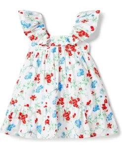 Janie and Jack Flutter Sleeve Floral Dress (Toddler/Little Kids/Big Kids) | Dresses