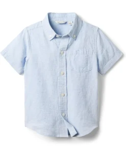 Janie and Jack Boys Linen Stripe Top (Toddler/Little Kid/Big Kid) | Shirts & Tops