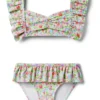 Janie and Jack Ditsy Floral Ruffle Two Piece Swim (Toddler/Little Kid/Big Kid) | Swimwear