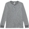 Janie and Jack Textured Stripe Henley (Toddler/Little Kid/Big Kid) | Shirts & Tops