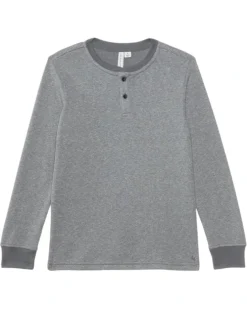 Janie and Jack Textured Stripe Henley (Toddler/Little Kid/Big Kid) | Shirts & Tops