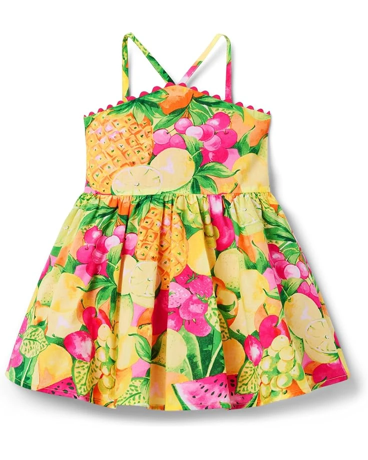 Janie and Jack Girls Fruit Print Dress (Toddler/Little Kid/Big Kid) | Dresses 1 Janie and Jack Girls Fruit Print Dress (Toddler/Little Kid/Big Kid) | Dresses