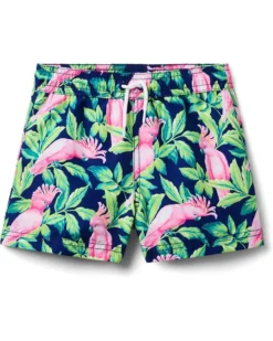 Janie and Jack Boys Bird Print Swim Short (Toddler/Little Kid/Big Kid) | Swimwear