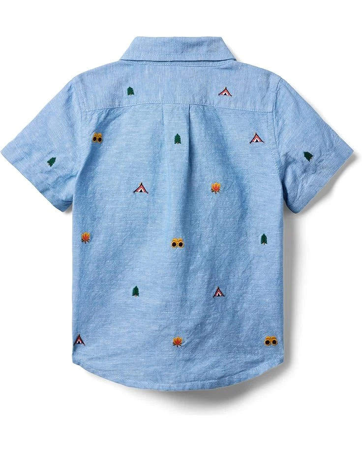 Janie and Jack Boys Embroidered Linen Top (Toddler/Little Kid/Big Kid) | Shirts & Tops 2 Janie and Jack Boys Embroidered Linen Top (Toddler/Little Kid/Big Kid) | Shirts & Tops - Image 2