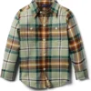 Janie and Jack Brushed Plaid Button-Up Top (Toddler/Little Kid/Big Kid) | Shirts & Tops