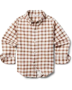 Janie and Jack Brushed Tattersol Shirt (Toddler/Little Kid/Big Kid) | Shirts & Tops