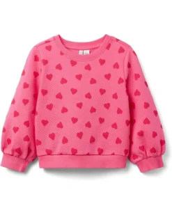 Janie and Jack Heart Embossed Pullover (Toddler/Little Kid/Big Kid) | Sweaters