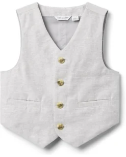 Janie and Jack Linen Dress Up Vest (Toddler/Little Kids/Big Kids) | Coats & Outerwear